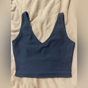 Buff bunny black long line sports bra/ crop tank